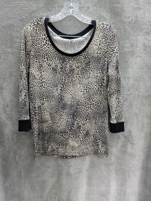 Animal Print Top Women's Large Leopard Print Casual - Image 1 of 4
