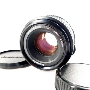 Obiettivo Minolta MD 50mm f/2 con tappi messa a fuoco manuale testato e funzionante - Foto 1 di 9