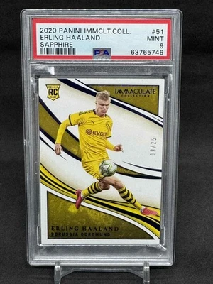 Panini Immaculate Collection Erling Haaland RC 2020 zafiro/25 PSA 9 SB6 Foto 1 de 2