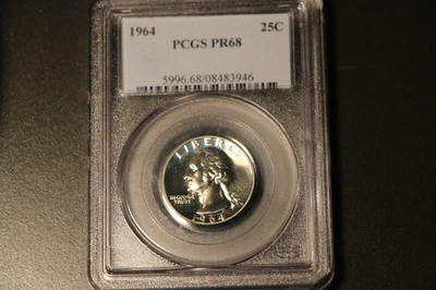 1964 Washington Silver Proof Quarter PCGS PR 69 - Image 1 of 2