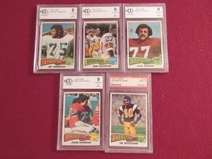 (5) 1975 Topps FOOTBALL CARDS GRADED by BECKETT & PSA 9 NEAR MINT + - Picture 1 of 5