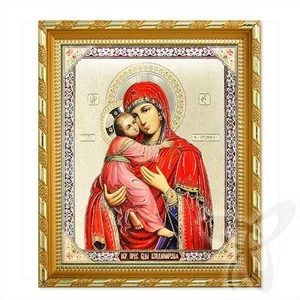 Icon GM Vladimir wood 21x18 Владимирская Богородица икона - Picture 1 of 1