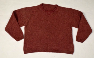 Suéter de Lana Vintage Talla S/M Años 80 Polvoriento Ladrillo Rojo Malva Sin Costuras Hombro Grunge Foto 1 de 4