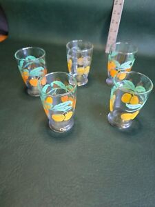anchor hoking vintage oranges and leaves set of 5 juice glasses