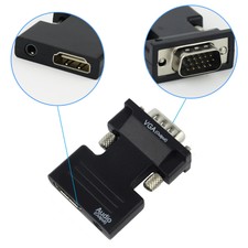 HDMI Female to VGA Male Converter with Audio Adapter Support 1080P Signal Output