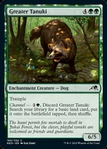 GREATER TANUKI X 4 N/M KAMIGAWA NEON DYNASTY MAGIC THE GATHERING - Picture 1 of 1