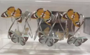 Garden Bath Shower Curtain Hooks EDEN Butterflies Blue Yellow Gold Bathroom NEW - Picture 1 of 4