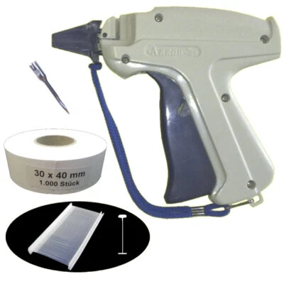 GEBAR E-Set039= Etikettierpistole ARROW 9S + 1 Nadeln +1000 Fäden 40 + Etiketten 30x40