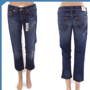 True Religion Kate Jeans De Mujer M Medio Azul Denim Capri Pantalo - Bild 1 von 10