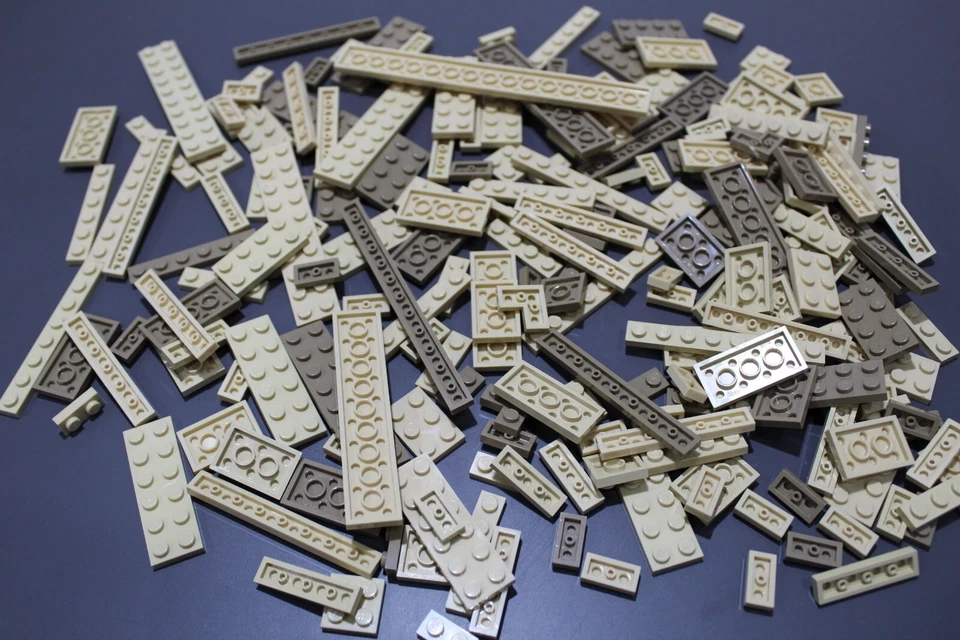 LEGO 200 Platten Plates einreihig zweireihig tan darktan beige sand #3952 - Bild 1 von 1