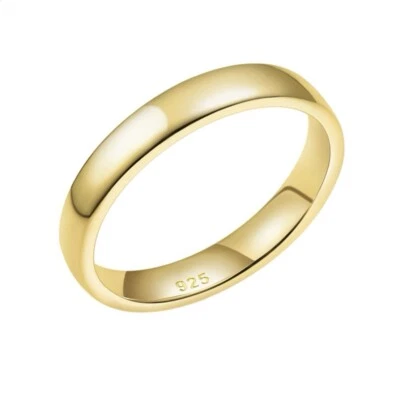 9ct Yellow Gold Engagement Wedding Band Ring Shaped Wedding Gold 925 Ring - Image 1 of 4