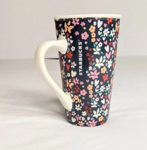 Taza alta Starbucks floral corazón café chocolate caliente - Imagen 1 de 7