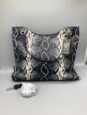 Blue Vince Camiuto Snake Embossed Leather Purse