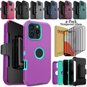 Für iPhone 16 Pro Max/16+/16e Hülle Hybrid Hart Clip Gürtel Cover Displayschutz - Bild 1 von 74