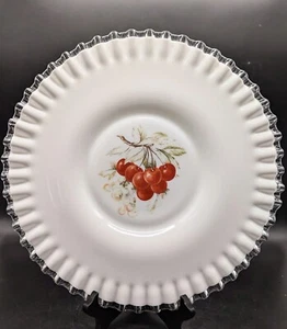 Cargador Fenton Silvercrest pintado a mano vintage placa decorativa cereza 12,5" - Imagen 1 de 8