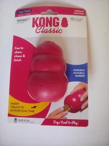 New Kong Classic Treat Dispenser Dog Toy Chewer Fetch Large 30-65lbs W - Picture 1 of 2