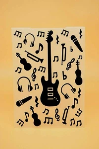 Music Themed Embossing Folder, Guitar, instruments *UK Seller, Fast Dispatch* 7Z - Picture 1 of 2