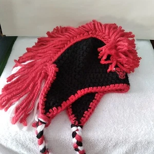 Cappello Mohawk Chicago Bulls Nero Rosso Bianco Uncinetto Med/Large - Foto 1 di 7