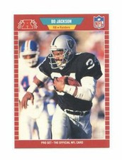 1989 Pro Set #185 Bo Jackson Los Angeles Raiders 1st Year Pro Set Card