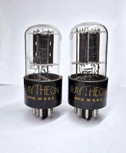 PAAR RÖHREN RAYTHEON 6SN7GT - SAME LOT - Black Plate - MATCHED - Bild 1 von 4