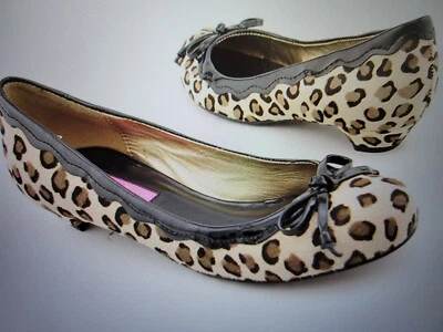 Betsey Johnson leopard fur "limon" shoes flats size 8 mint condition  Foto 1 de 4