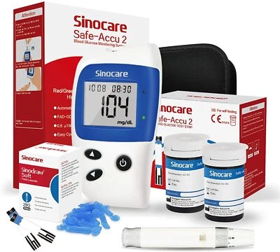 Sinocare Safe ACCU2 Kit per il test della glicemia*100 in mg/dl