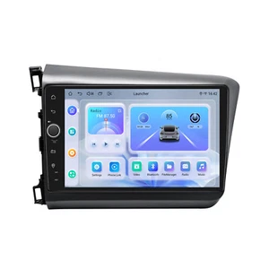 For Honda Civic 2012 Head Unit 9 inch Bluetooth Android 13 CarPlay Stereo FM USB - Foto 1 di 17
