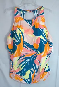 Jantzen women's Size 28 Plus High-Neck Tankini Swimsuit Top Only Tropical Print - Picture 1 of 8