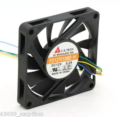 Y.S.TECH FD127010MB-H  70X70X10mm 12V 0.2A pwm computer cpu pc graphics card fan - Image 1 of 4