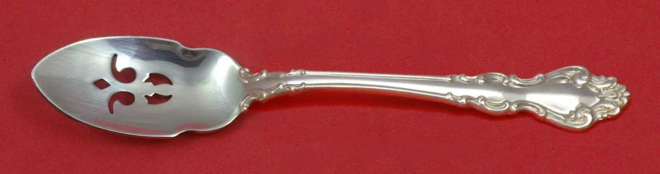 Barroco espanhol por Reed and Barton colher de prata esterlina oliva perfurada personalizada  - Imagem 1 de 1