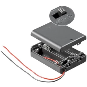 Batteriehalter für 3x Mignon-Zelle AA mit Kabel, Gehäuse und Schalter - Afbeelding 1 van 1