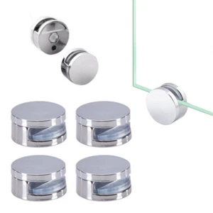 4er Set Regalhalter Chrom Ø 2,7 cm, einfach montierbar für Glas, Regal, Spiegel - Bild 1 von 4