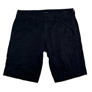 Calvin Klein Shorts Womens 14 Black Mid Length Lightweight Straight Casual Y2K - Imagen 1 de 9