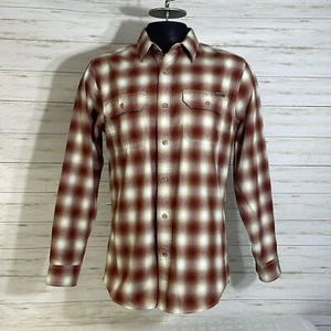 ¡COMO NUEVO! Camisa de franela a cuadros Eddie Bauer calce clásico roja sombra abotonada para hombre - Imagen 1 de 12