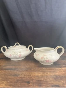 Azúcar y crema Theodore Haviland Limoges vintage - aerosoles florales hechos en Francia - Imagen 1 de 14