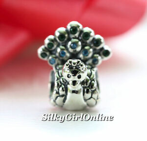 Authentic Pandora Charm Peacock Teal & Green CZ Sterling Silver 791227MCZ