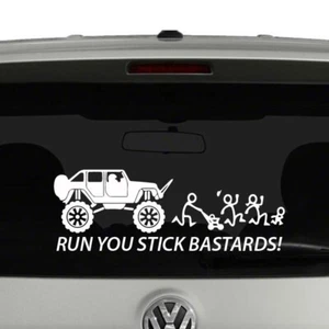 Run You Stick Bastards SUV Strichmännchen Familie Vinyl Aufkleber Sticker Auto Fenster - Bild 1 von 2