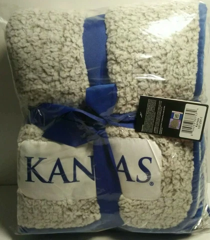 Logo Brands NCAA Kanas Frosty Fleece Throw Blanket 50x60” Cover