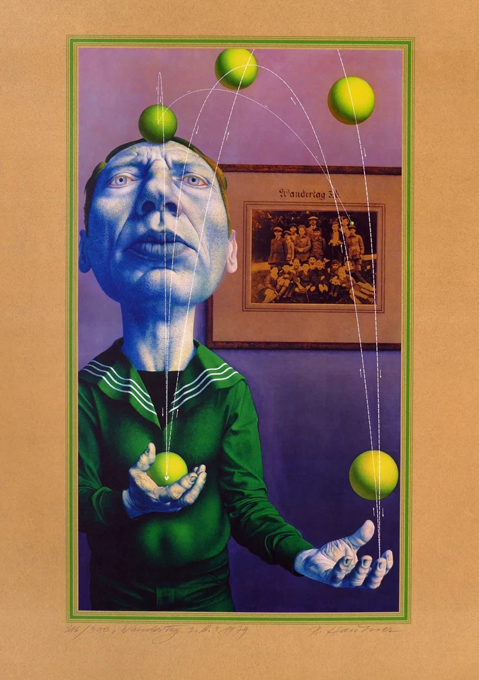 Rudolf HAUSNER, Wandertag 3 b - Lithographie in Farbe 1979 - Bild 1 von 1