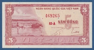 VIETNAM DEL SUR / SOUTH VIETNAM -- 5 DÔNG ND ( 1955 ) -- aUNC -- 83-A -- P.13a . - Bild 1 von 2