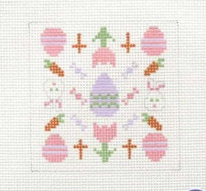 Atlantic Blue Easter Mini Kaleidoscope Handpainted Needlepoint Canvas - Picture 1 of 1