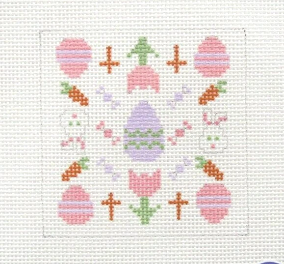 Atlantic Blue Easter Mini Kaleidoscope Handpainted Needlepoint Canvas - Image 1 of 1