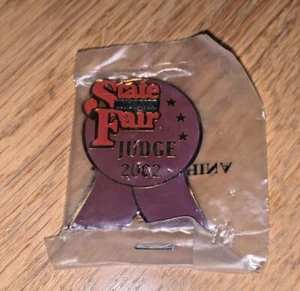 2002 INDIANA STATE FAIR Lapel Pin / Button JUDGE - Picture 1 of 2