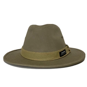 Mens Khaki Original Panama Jack Safari Hat Size Medium 100% Cotton Canvas - Picture 1 of 10