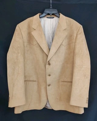 Casaco esportivo vintage blazer ocidental ultra camurça country caramelo marrom 48 cintura - Imagem 1 de 4