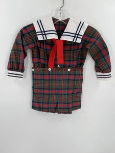 Vintage Ance'k Custom Made 4T Button Romper Plaid Pant Playsuit Oliver Twist - Picture 1 of 11
