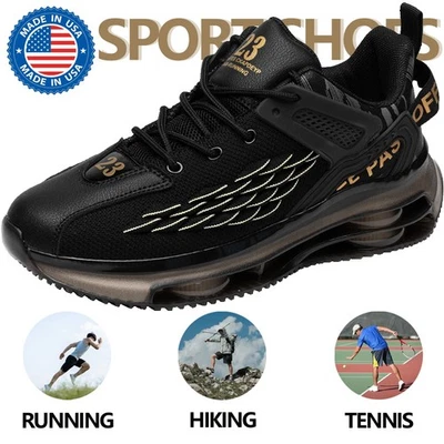 New Men's Sports Shoes Casual Athletic Running Hiking Tennis Gym Breathable Soft - Image 1 of 4