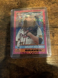 Grant Holmes RC Pink Sparkle Refractor 2025 Topps Heritage Baseball Atlanta... - Picture 1 of 8