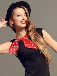 Echo Red Polka Scarf - Picture 1 of 2