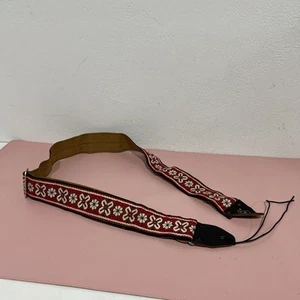 Correa de guitarra tejida vintage ACE EE. UU. Hendrix Woodstock roja atada - Imagen 1 de 10